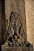 Bagan Myanmar. Dhammayazika pagoda. Details of stucco decorations of the 'perfumed chambers'. 